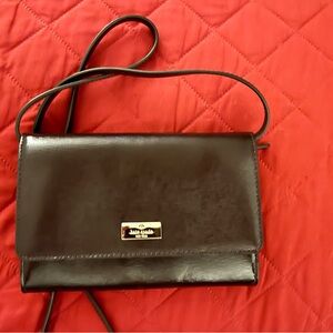 Kate Spade Burgundy/Wine Textured Leather Crossbody Bag with Removable Strap.